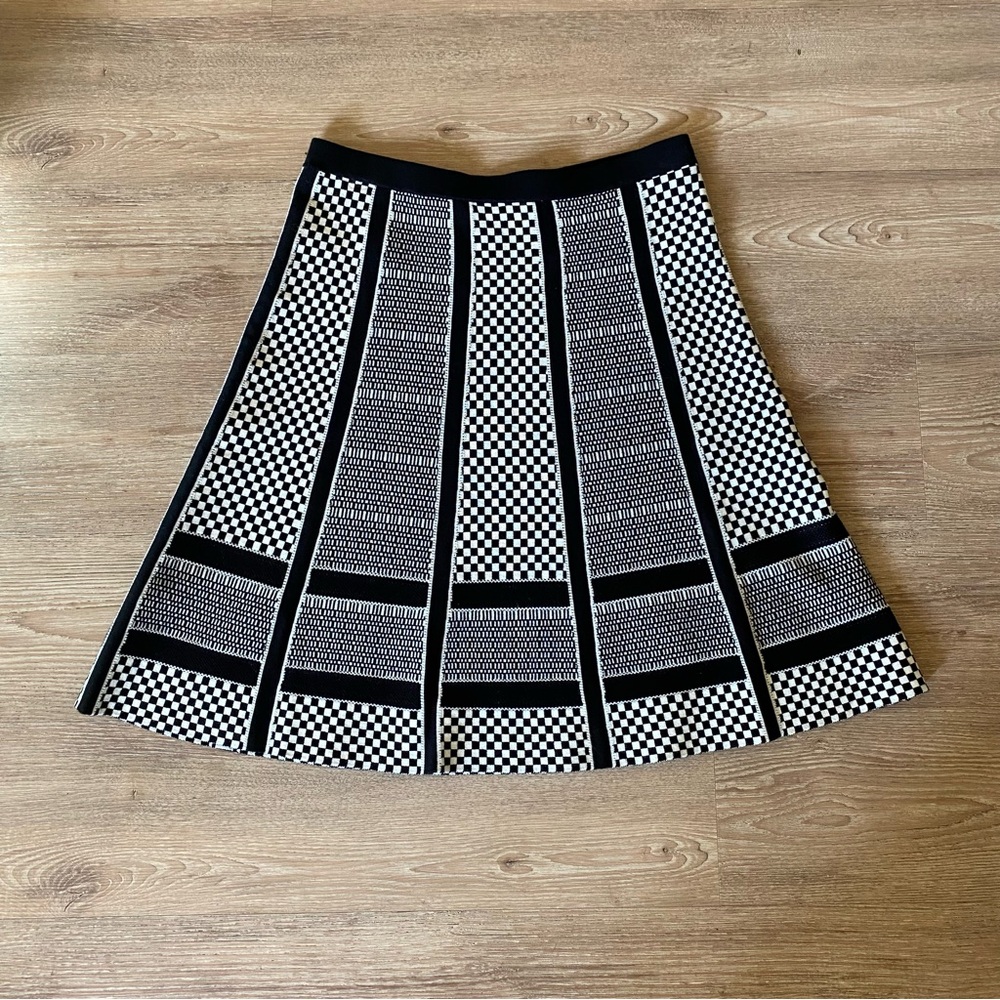 SPENSE A-Line Checkered Midi Skirt